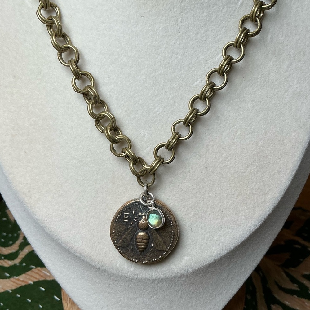 Double Rollo Gold Chain with Greek Vintage Coin ~ Artemis of Ephesus - Picture 4 of 7
